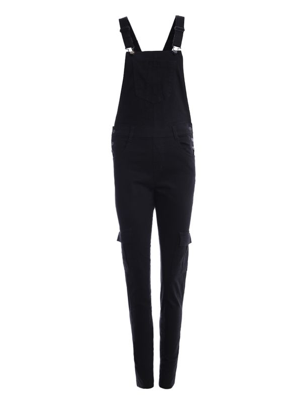 Macacão Jardineira Sarja Feminino PRETO GG