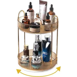 Organizador De Cosméticos Rotatório Ningbo Marrom QY-1825-1 E-BI