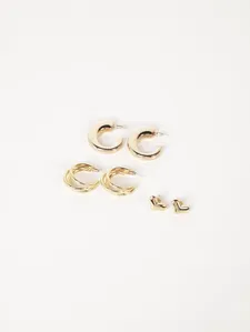 Kit 03 Brincos Bold DOURADO