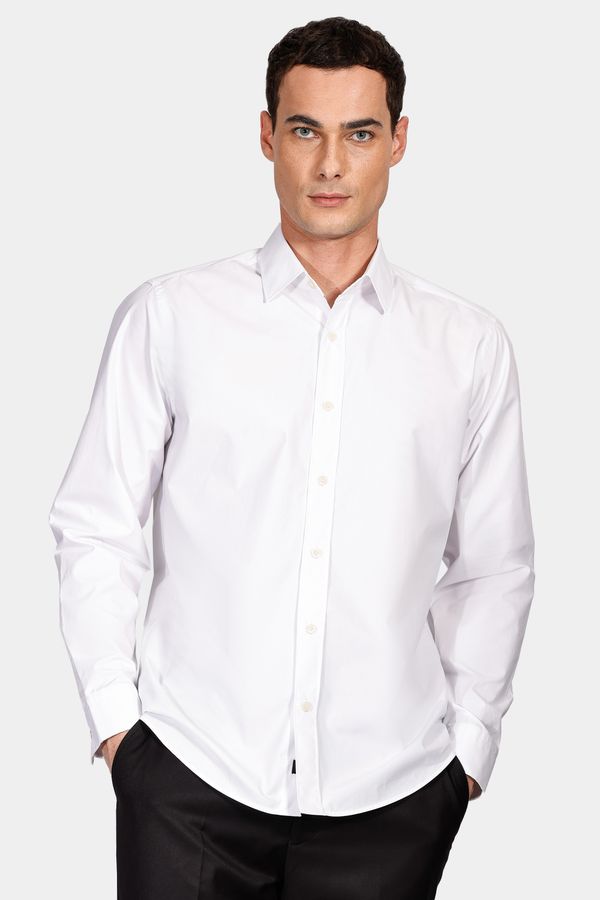 Camisa Manga Longa Cosmo Regular em Algodão Paper Touch Liso Branco - XGG