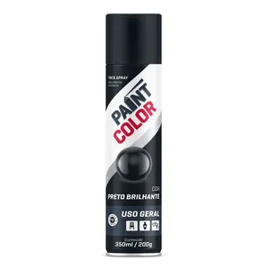 Tinta Spray Paintcolor Uso Geral Preto Brilhante 350ml