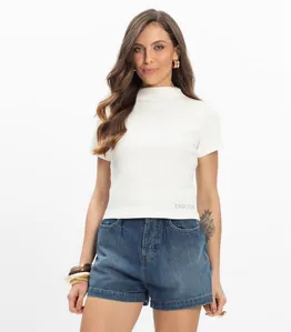 Blusa em Ribana Feminina Endless Bege G