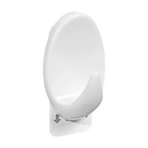 Gancho Oval Plástico Branco com Adesivo G - 1 Unidades - OR30113 - ORDENE