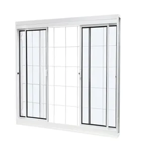 Janela Aço De Correr Quadriculada Com Vidro Liso 4 Folhas 200X100X12 Qualitysol Branco Ramassol