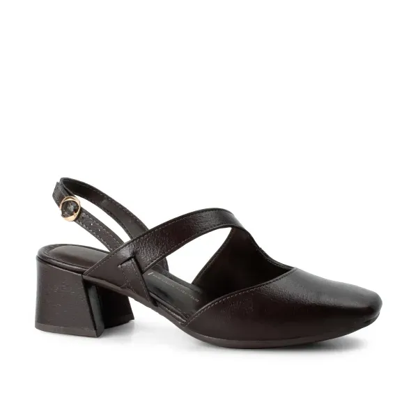 Sapato Dakota Slingback Salto Bloco Feminino Café 34