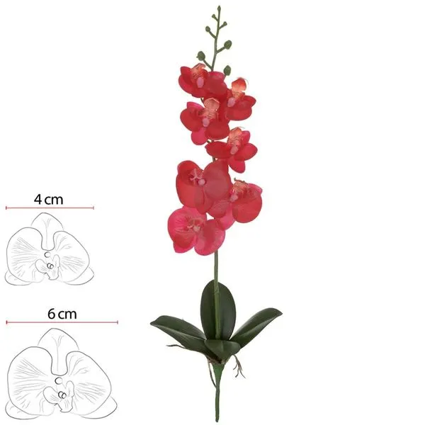 Orquídea Artificial Florarte 45cm Vermelho (MP)