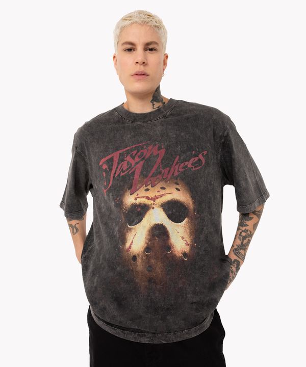 camiseta de algodão estonada Freddy manga curta preta G