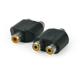 Adaptador 1 Rca Fêmeas Para 2 Rca Fêmeas