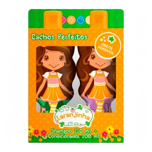 Kit Laranjinha Cachos Perfeitos Shampoo + Condicionador + Adesivos