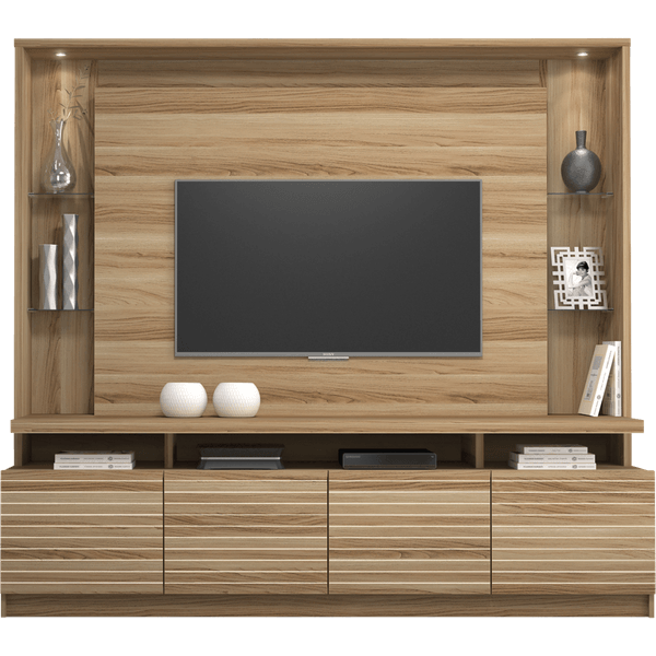 Estante Home em MDP e MDF com Luminárias de LED - Dj Móveis Italian Teka