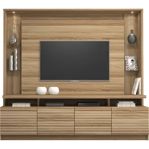 Estante Home em MDP e MDF com Luminárias de LED - Dj Móveis Italian Teka