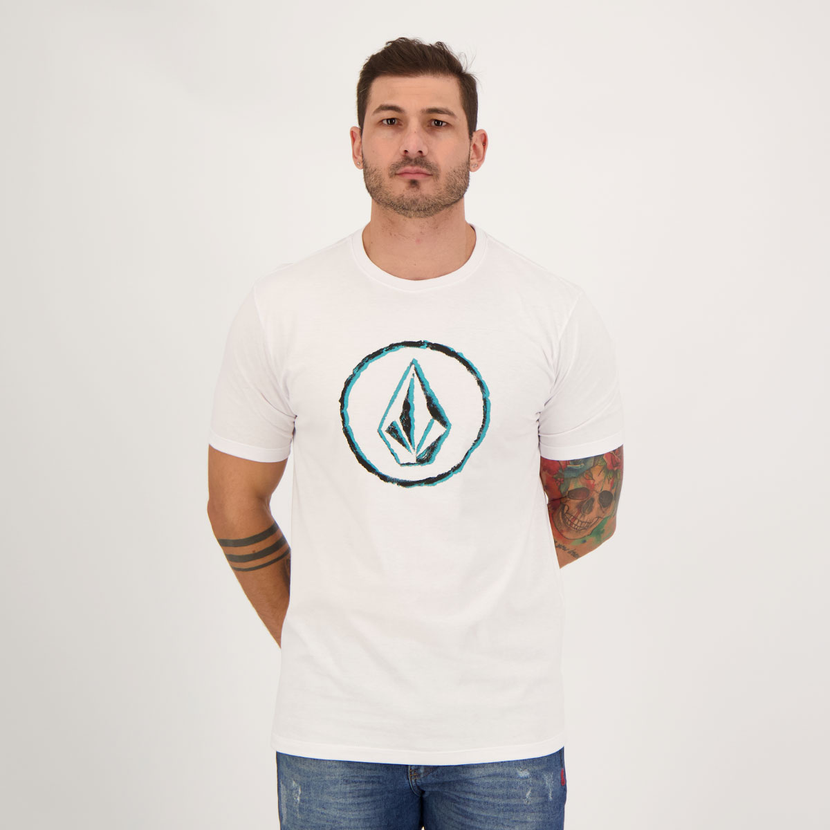 Camiseta Volcom Circle Stone Branca