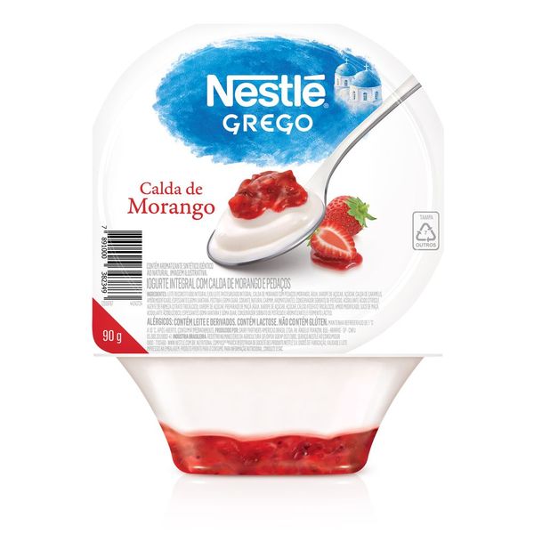 Iogurte Integral Grego Calda Morango Nestlé Pote 90g