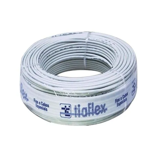 Fio Manga 4x22AWG com Blindagem para CFTV e Automação Residencial 100 Metros Bege Tiaflex Fio Manga 4x22AWG com Blindagem 100 Metros Bege Tiaflex