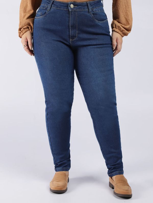 Calça Jeans Mom Plus Size Feminina AZUL 50