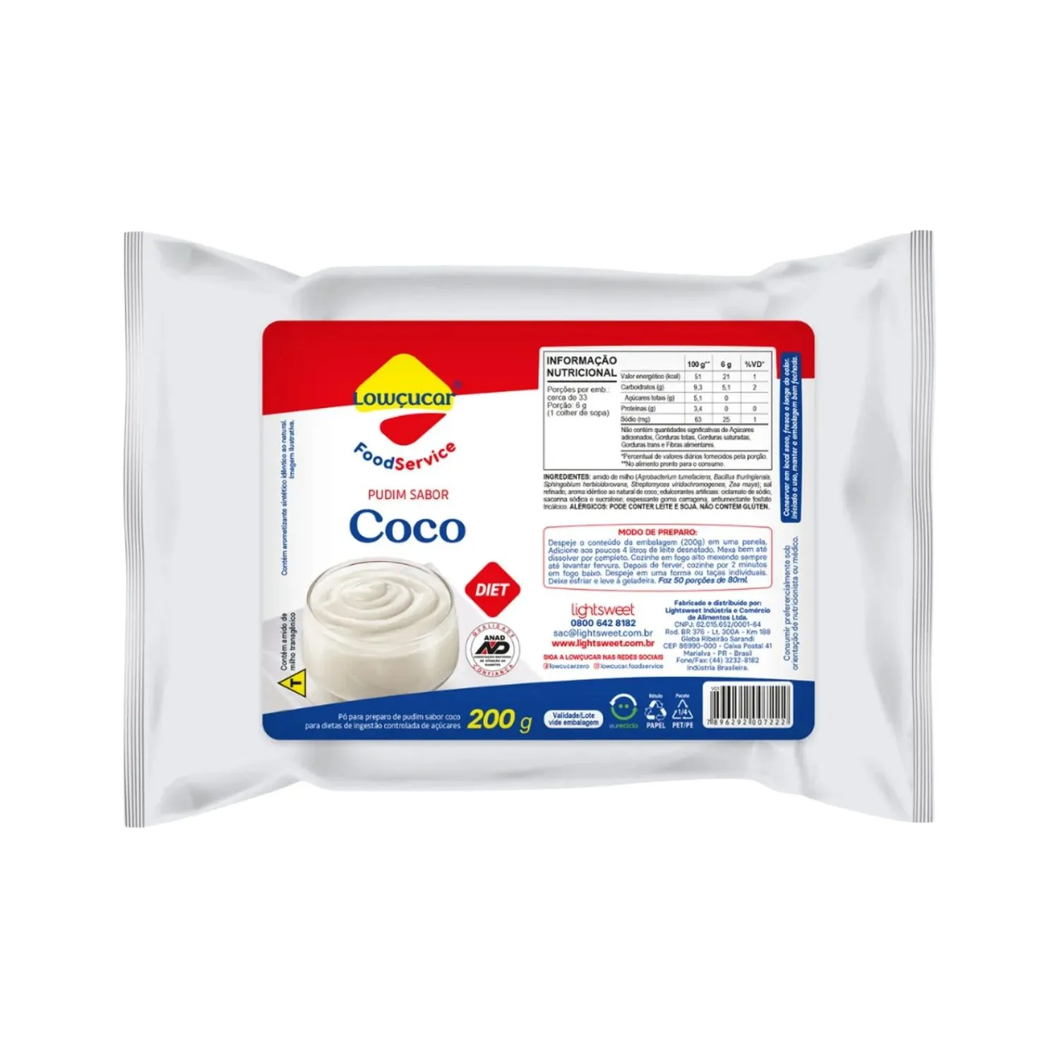 Pudim De Coco Zero Açúcar - Lowçúcar 200g