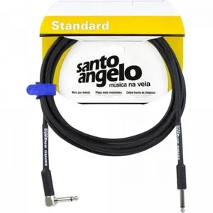 Cabo para Instrumentos Musicais Angel l para Interligação P10 X P10 90º 4,57M em Cobre OFHC Preto Santo Angelo Cabo para Instrumentos Musicais Angel l 4,57M P10 X P10 90º em Cobre OFHC Preto Santo Angelo
