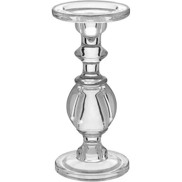 Castiçal 25X11X11Cm Vidro Transp
