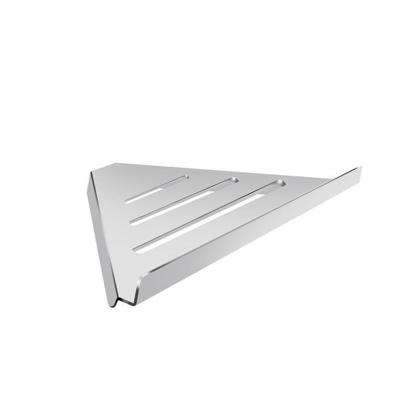 Prateleira Suporte Canto Para Banheiro Alto Brilho Grega Aço Inox 30cm
