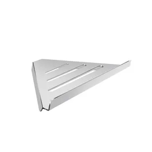 Prateleira Suporte Canto Para Banheiro Alto Brilho Grega Aço Inox 30cm