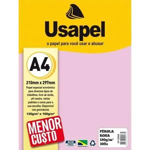 Papel A4 Perolado Filiperson Rosa 180g Multiuso Convites Lembranças Cardápios Papel A4 Perolado Filiperson Rosa 180g Multiuso