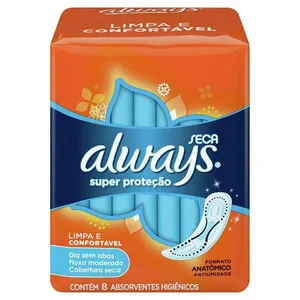 Absorvente Always Básico Malha Seca com Abas 8 Unidades