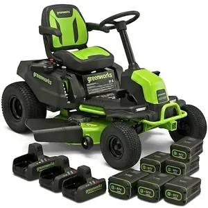 Trator Cortador De Grama A Bateria 42 Pol Brushless 82v Com 6 Baterias 5.0ah E 3 Carregadores Greenworks