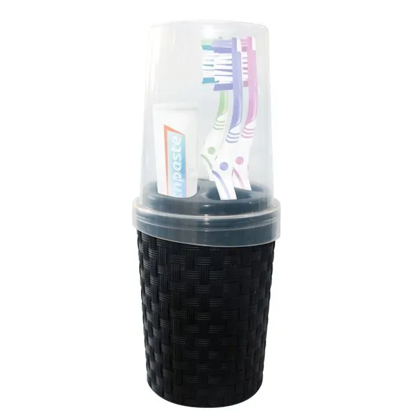 Porta Escovas Polipropileno Preto 350ml PE981 - Monte Líbano