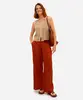 calça wide leg feminina com linho marrom 38