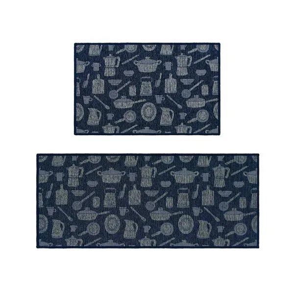 Kit Tapete Cozinha Bistro Azul 3 Peças 50x280cm B00000448873 - Jc Serrano