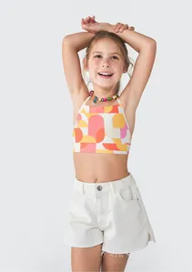 Biquíni Infantil Estampado Com Proteção UV - Off white 006