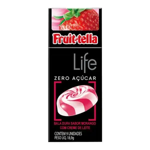 Bala Fruit-tella Life Morango com Creme de Leite 18,9g