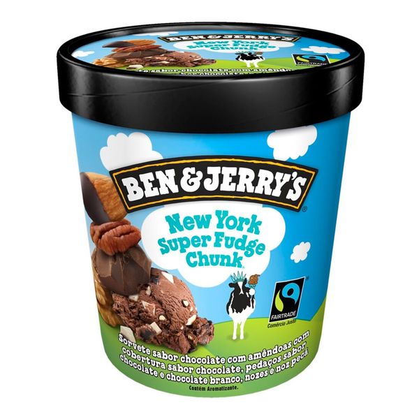 Sorvete Pote Kibon Ben & Jerry's New York Super Fudge Chunk 458ml