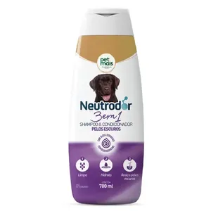 Shampoo e Condicionador 3 em 1 para Pelos Escuros Neutrodor Petmais 700 ml