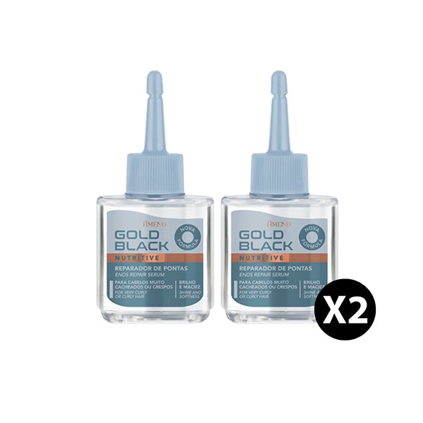 Kit Reparador De Pontas Amend Gold Black 2x30ml