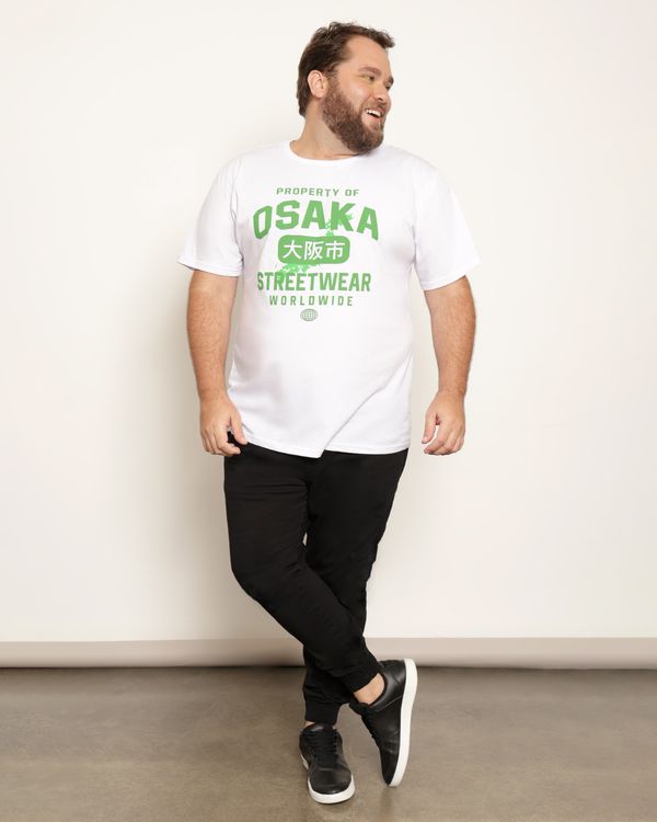 Calça Plus Size Masculina Sarja Jogger Com Bolsos Preta 48