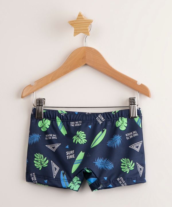 sunga infantil boxer estampada pranchas de surf com proteção uv50+ azul 6