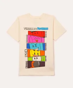 camiseta de algodão infantil turma do problems off white 4