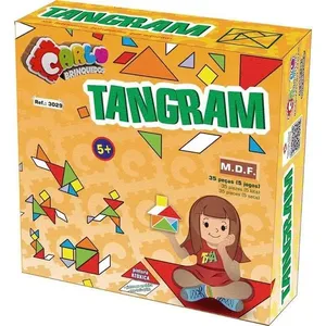Brinquedo Pedagógico Tangram de Madeira 35 Peças em MDF Colorido Carlu Brinquedos Tangram de Madeira 35 Peças em MDF Pedagógico Carlu Brinquedos