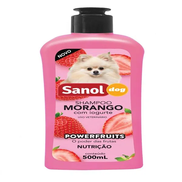 Shampoo Sanol Dog Powerfruits Morango com Iogurte 500ml