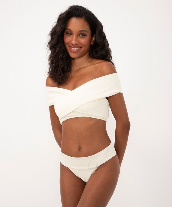 biquíni calcinha tanga com pala proteção uv al mare collezione off white M