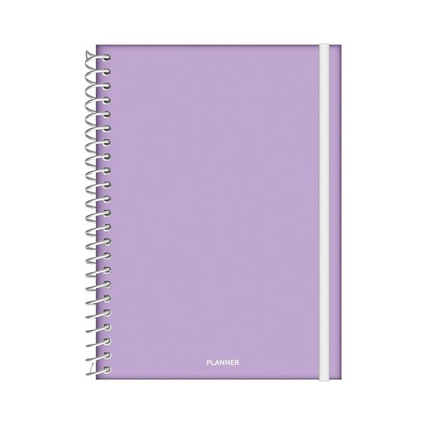 Agenda Planner Jandaia Espiral Capa Dura Le Candy Pastel Collors 160 Folhas Lilás