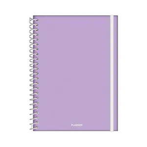 Agenda Planner Jandaia Espiral Capa Dura Le Candy Pastel Collors 160 Folhas Lilás