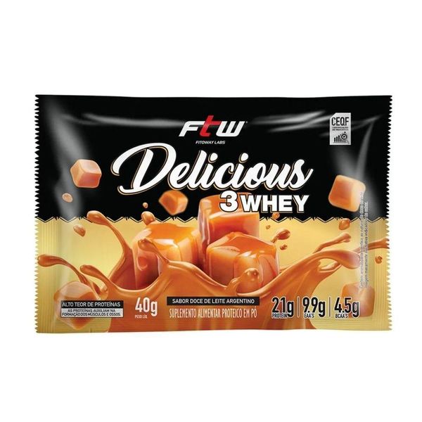 Delicious 3whey (sachê 40g) - Sabor: Doce De Leite Argentino