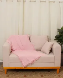 Manta Para Sofá 150cm x 120cm Texturizada Rosa UN