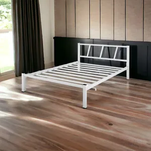 Cama Casal Em Aço Helena Super Resistênte Branco