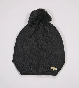 Touca Infantil com Pompom - 8104 Preta - P