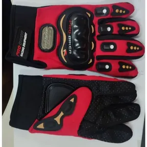 Par Luva para Motoqueiro Tamanho Único com Palma Antiderrapante Ventilada Vermelho para Pilotagem OEM Par Luva para Motoqueiro Tamanho Único com Proteção nos Dedos Vermelho para Pilotagem OEM