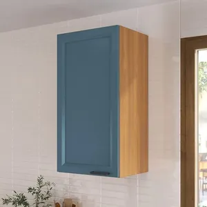 Armário Aéreo 1 Porta 41cm Soho CabeCasa MadeiraOriginals Freijó/Azul Freijó/Azul