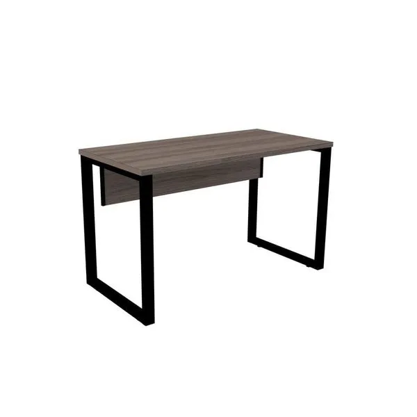 Mesa De Escritório Pé Tubular Pe25 Em Mdp 150 X 70 Cm Walnut E Base Preta
